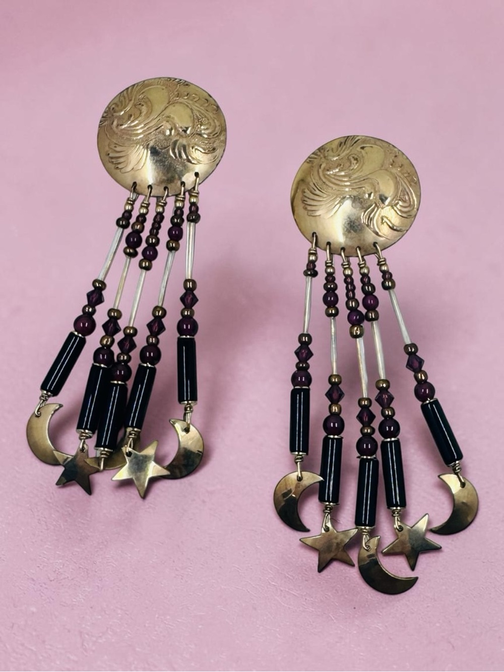 Vintage Tabra celestial dangle earrings